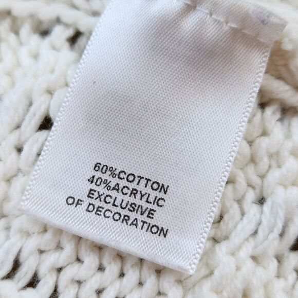 💜Caslon Ivory Cable Knit Button Hooded Long Sleeve Cardigan Medium - Picture 11 of 13